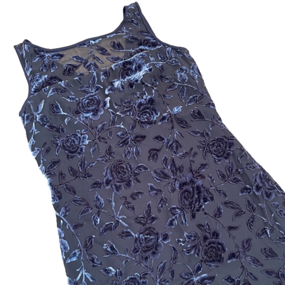 Elegant Floral Blue Dress